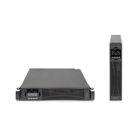 DIGITUS OnLine UPS, rack/tower, 1500VA, 1500W, LCD, 8 x C13, 1 x C19, RS-232, USB, RJ45, SNMP card (optional), relay card (optio - 2
